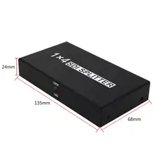 HD,SD,3G SDI Splitter 1X4 distributor SDI Splitter amplifier with eu power adapter for Projector Monitor( 4-port out,1-port in)