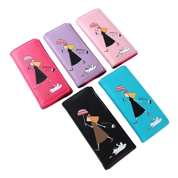 

Fashion Cute Girls Coin Purse Fashion Women Wallets Pu Leather Lady Purses Pocket Clutch Long Moneybags Handbags Cards ID Holder