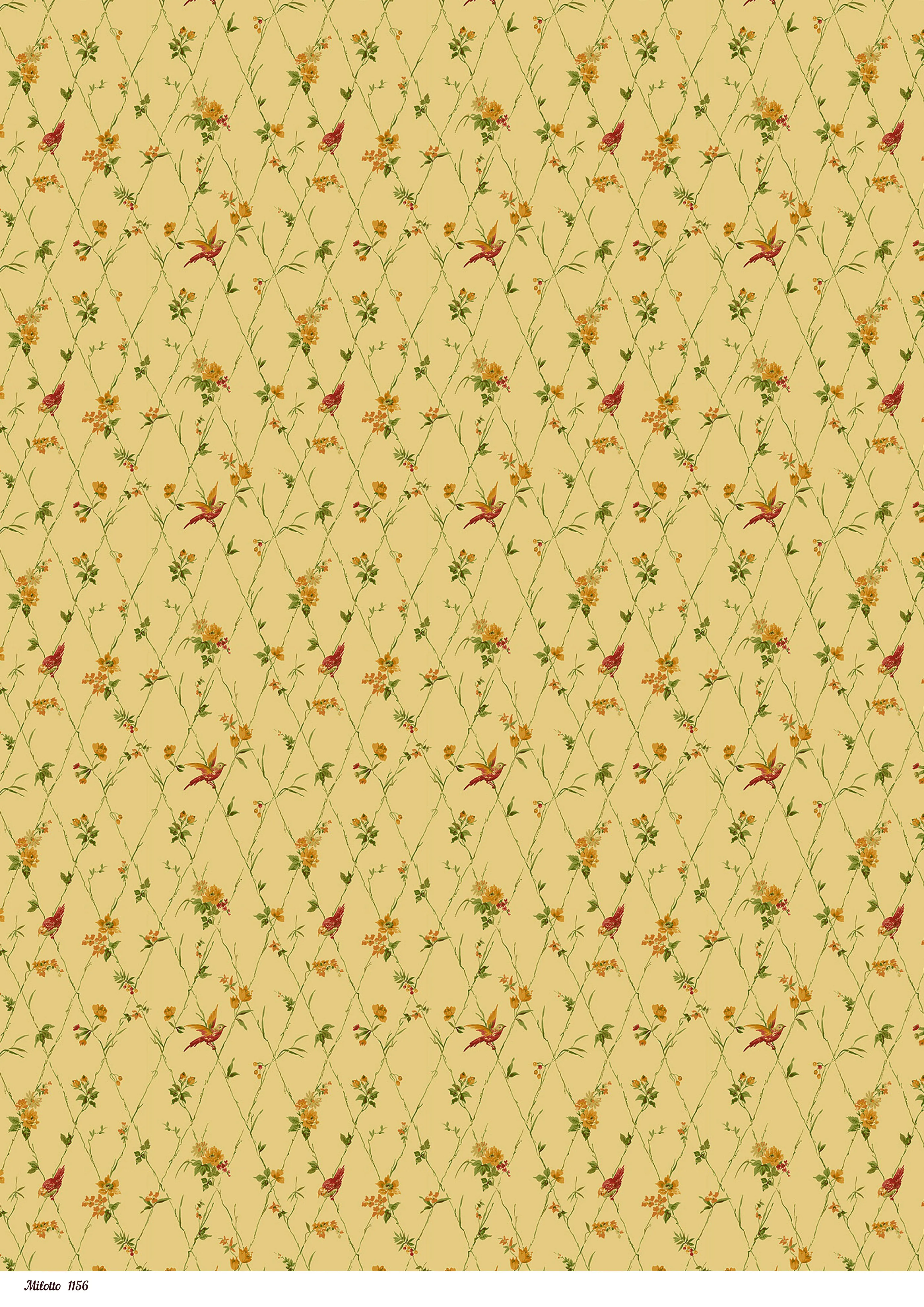 Rice paper for decoupage A4 Ultra-thin napkin 1156 yellow background with Flowers Vintage Kraft DIY milotto | Дом и сад
