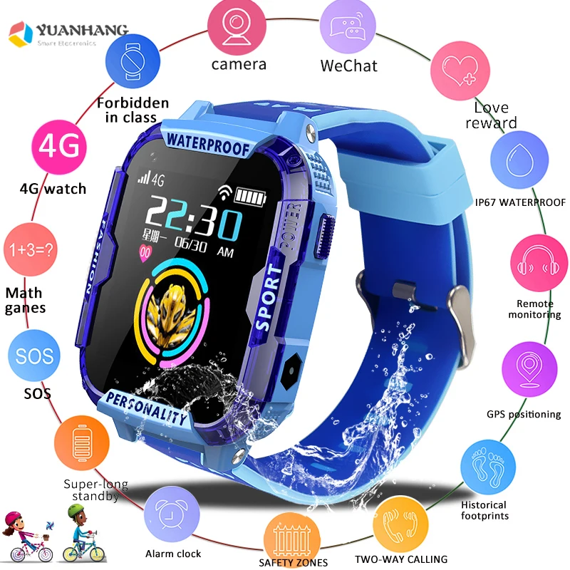 

IPX7 Waterproof Smart 4G Remote Camera GPS WI-FI Kids Child Students Smartwatch Video Call Monitor Tracker Location Phone Watch