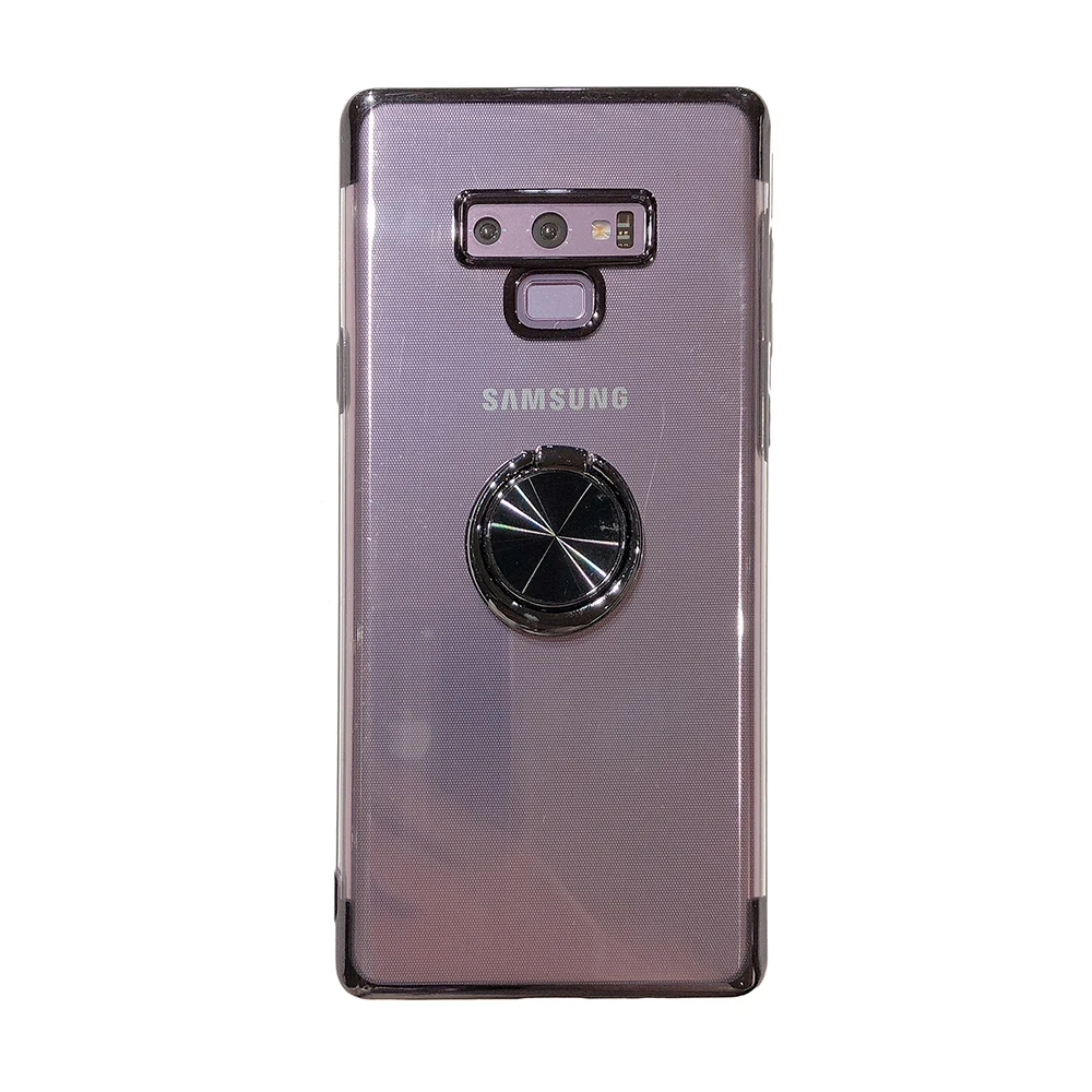 Чехол для samsung S10 прозрачный кольцевой чехол для телефона samsung Note 9 S10 S10E S10 PLUS S9 PLUS S9 S8 PLUS S8 Мягкий ТПУ Магнитный - Цвет: black