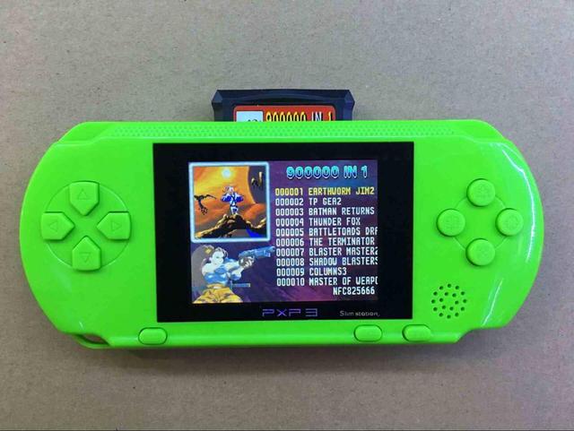 Portable 16 Bit Retro PXP3 Slim Station Video Games Player Handheld Game Console with 2 Game Card built-in 150 Classic Games