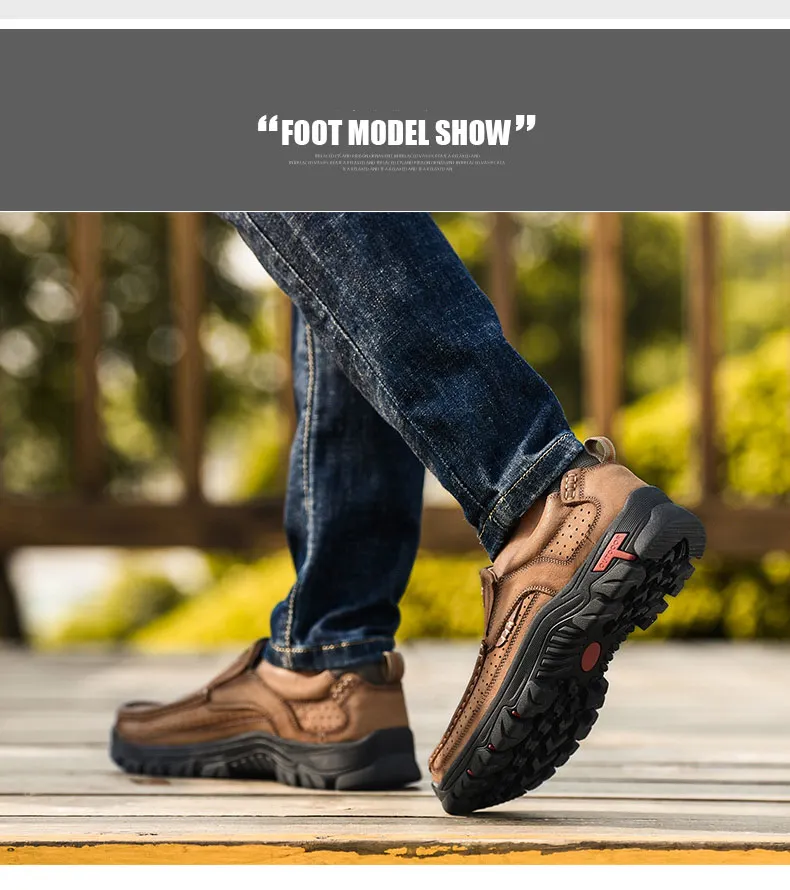 Мужская удобная обувь из натуральной кожи; повседневная мужская износостойкая обувь; Chaussures; Уличная обувь на плоской подошве; прогулочная обувь без застежки