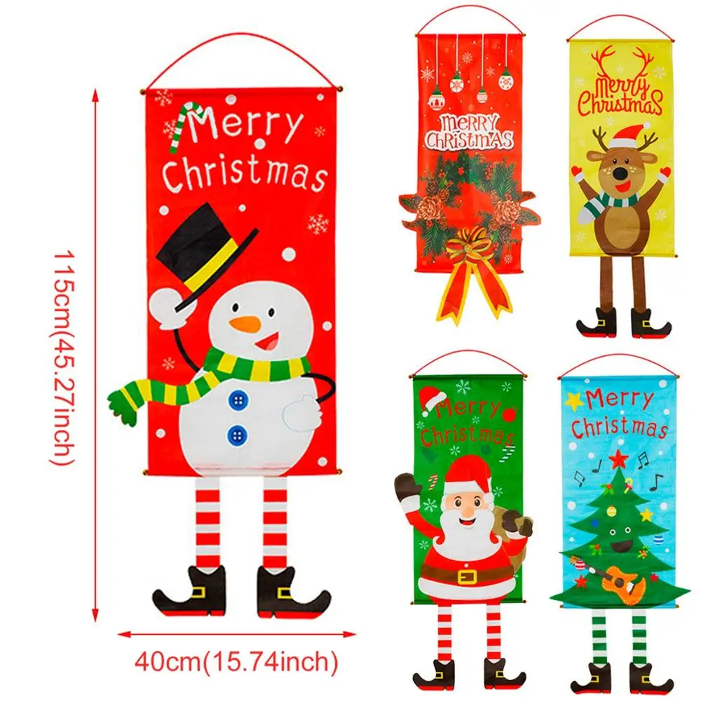 Merry Christmas Christmas Hanging Flag Christmas Decoration Christmas Door Hanging Exquisite Creation Suspension Cloth