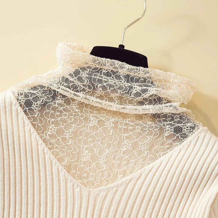 Colorfaith, новинка, осенне-зимние женские свитера, приталенный вязаный свитер с v-образным вырезом, модные кружевные пуловеры, женские топы SW512