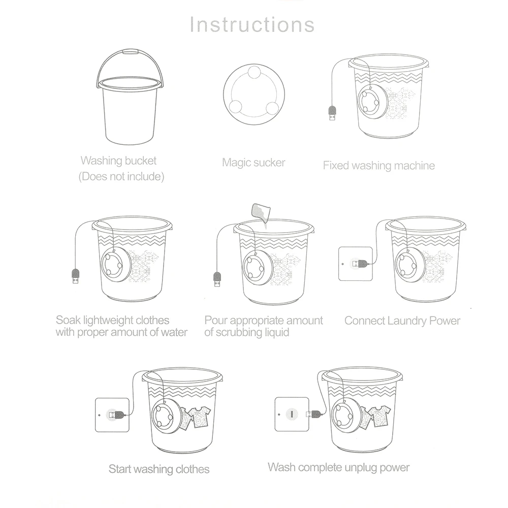 2 in 1 Mini Portable Washing Machine Ultrasonic Washer with USB Cable Convenient Cleaning for Travel Business Trip Accessories