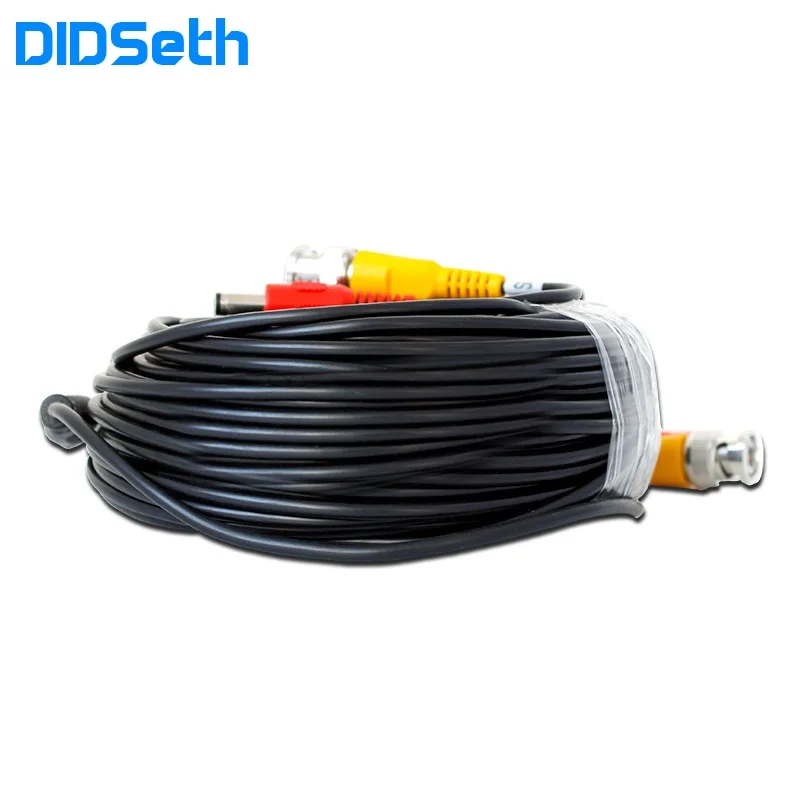 

DIDseth 20M CCTV Cable BNC DC Plug Cable for CCTV Camera and DVR Black Color Cable Surveillance Accessory