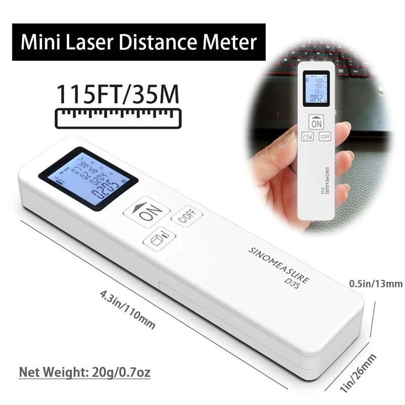 TOP Mini Digital Measure 115Ft/35M Home Use Measurement Tool 115Ft/35M-Area,Volume Measurement,Room,Kids Measure Tool With Pytha