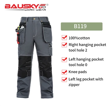 

Bauskydd safety Workwear trousers solid and durable mulit-tool pockets work pants high quality mens cotton overalls