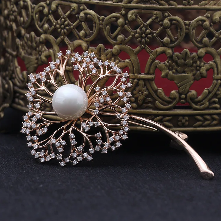 

SUN & CLOUD Korean-style Black And White Imitation Pearl Dandelion Corsage Women's Brooch Mixed Brooch Accessories