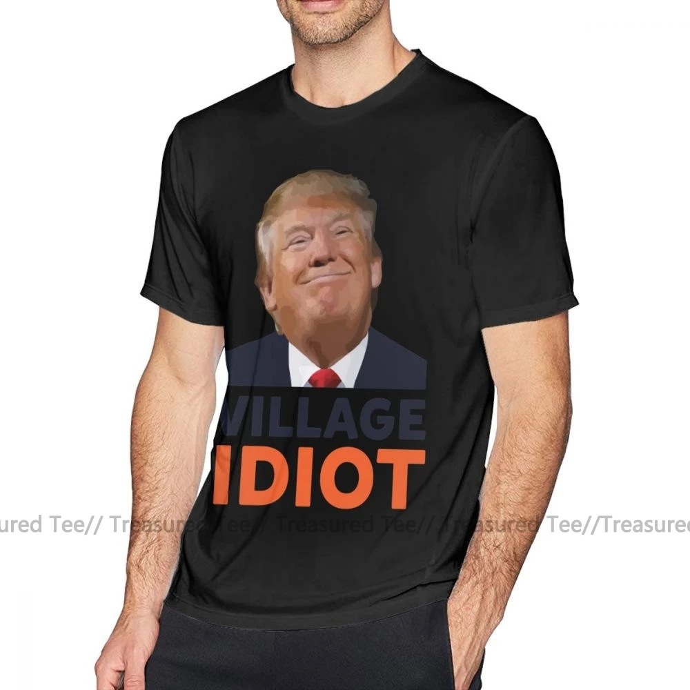 Дональд Трамп, футболка, Дональд Трамп, деревенская футболка, Пляжная футболка с принтом, футболка с короткими рукавами, потрясающая Мужская футболка большого размера - Цвет: Black