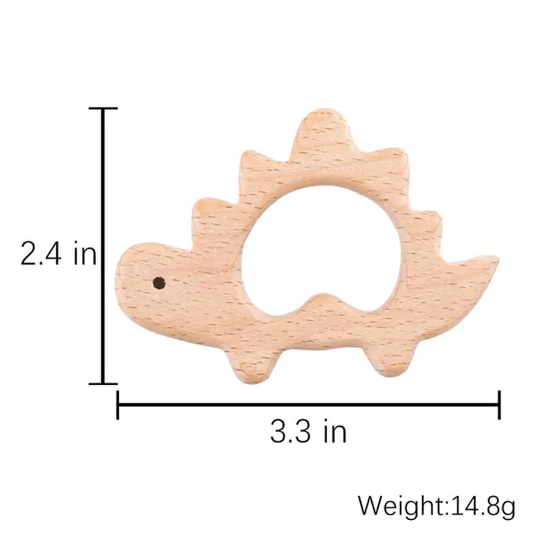 나무 Teether 동물 너도밤나무 젖니가 남 잡는 나무 동물 장난감 설치류  Teether 펜던트, DIY 젖꼭지 체인, 키즈 용품, 10 개