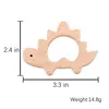 10pc Wooden Teether Animals Beech Teething Grasping Wooden Animal Toy Rodent Baby Teether Pendant DIY  Pacifier Chain Kids Goods 4