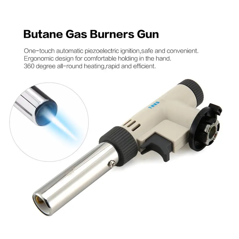 

Camping Flame Gun Butane Gas Burners Gun Maker Torch Lighter Piezo Ignition Flamethrower Gas Torch For Outdoor BBQ Picnic