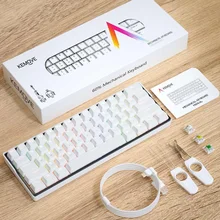 Kemoove snowfox 61 chave interruptor de teclado mecânico 60% nkro bluetooth pbt keycaps sem fio teclado de jogos com fio tablet pc vs dk61