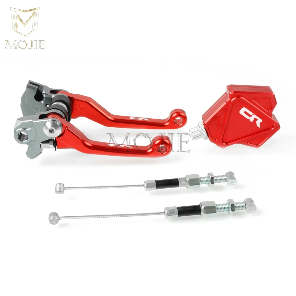 Для Honda CR80R CR85R CR125R CR250R CR 80R 85R 125R 250R 250R Кроссовый ЧПУ поворотный тормозной рычаг сцепления трюк простая кабельная система - Цвет: CR125R 92-03 Red