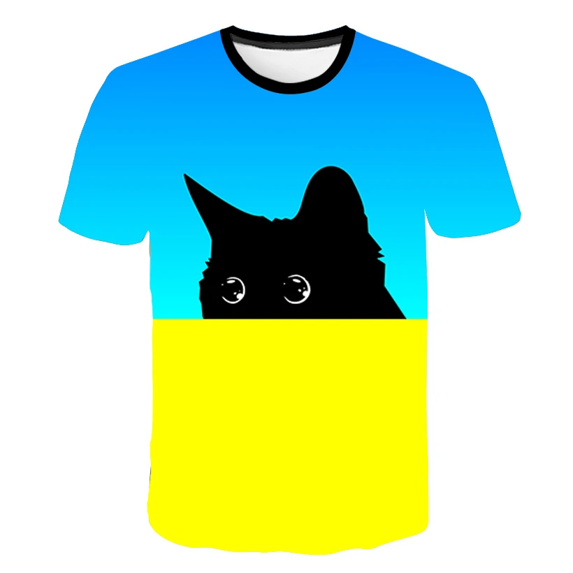 047 Fashion New Cool T-shirt Men/Women 3d Tshirt Print two cat Short Sleeve Summer Tops Tees T shirt Printed Tee - Цвет: 047