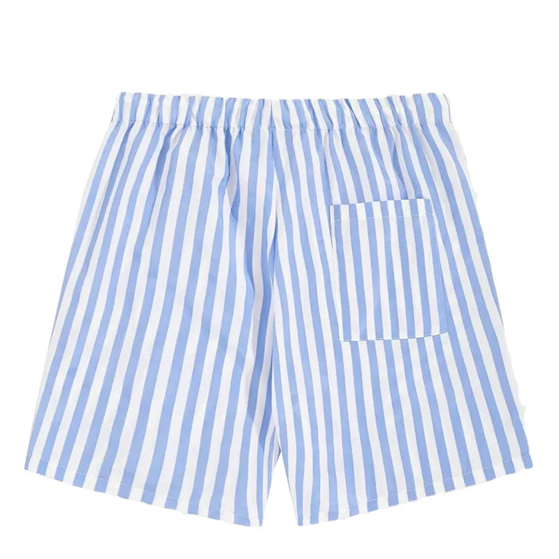 2020SummerMenCasualShortsSummerBlueWhiteStripedLooseShorts — free download