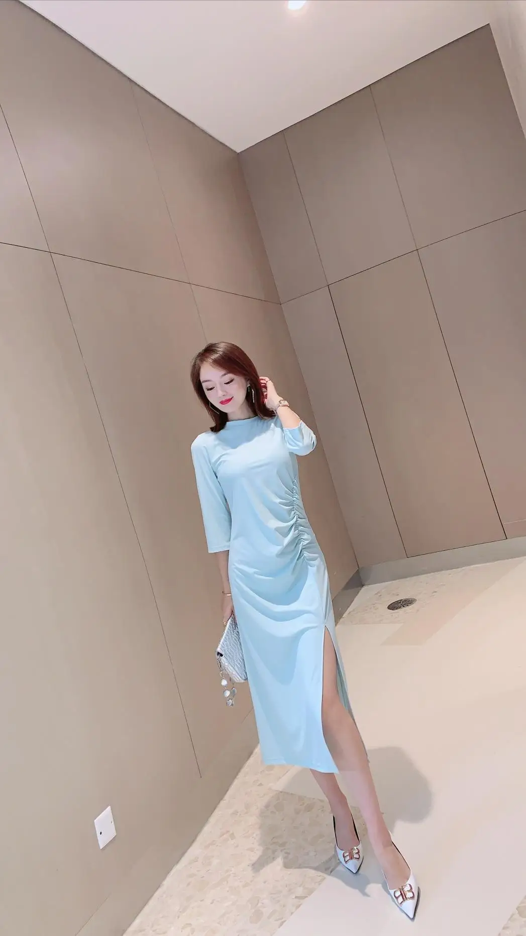 The new summer show thin waist dress elegant temperament