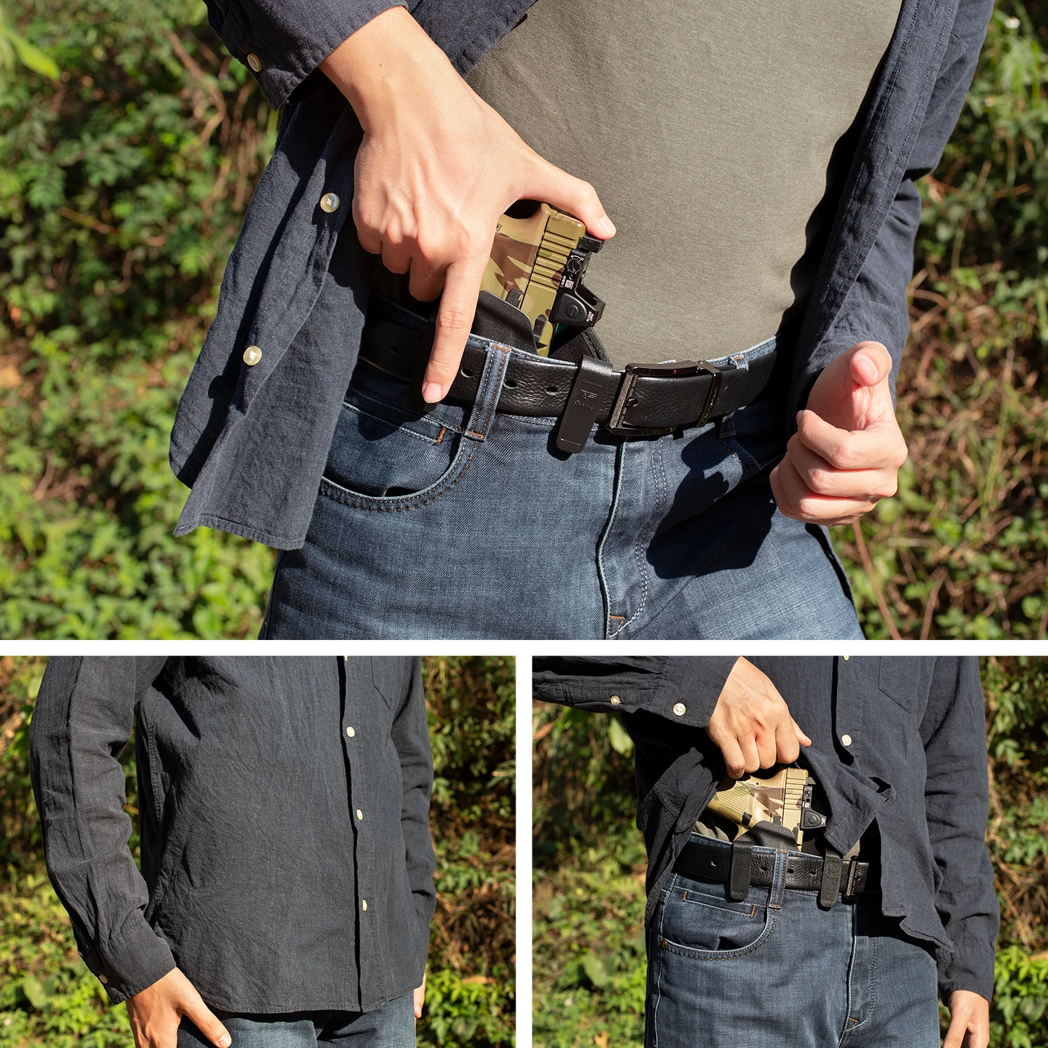 Pistol Holster Gun Holster Hunting Holster Gun Accessories Gun & Flower Kydex Nylon Hybrid Universal IWB Holster Fit Most Gun Models