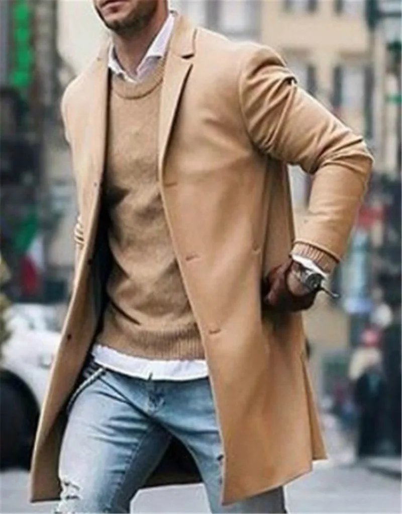 Herren Wollmantel зимняя верхняя одежда Тренч Mantel Langarm Jacke бизнес Sakko зимняя теплая длинная куртка солидное пальто Верхняя одежда