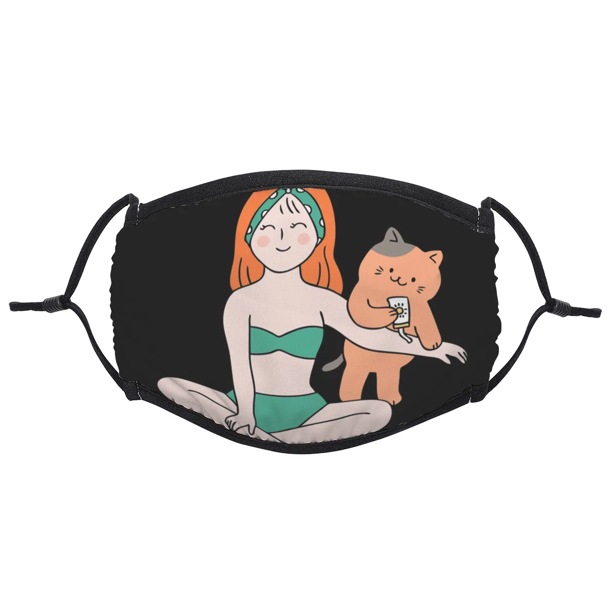 Funny world's Best Sunscreen Expert Redhead Cat Reusable Female Crazy Mouth Face Mask Mouth Muffle 9386 | Аксессуары для