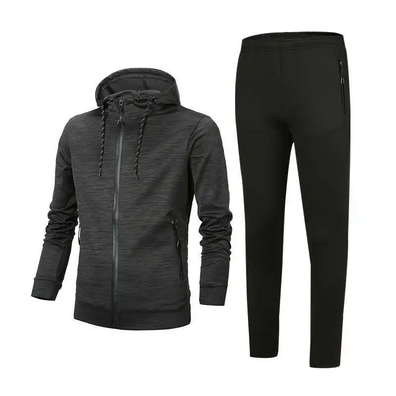 voetbal kleding basketbal kleding sport pak heren running pak set tweedelige capuchon casual - Цвет: Dark gray