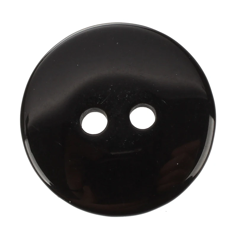 Закругленный пластик 2 отверстия пуговицы для шитья одежды черный 12 шт | Дом и сад