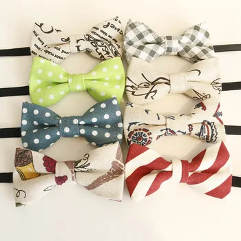 

Linbaiway Cute Cotton+Linen Children Bowtie Classic Kid Boys Grils Bow Ties Baby Fashion Accessories Pets Bowtie Custom LOGO