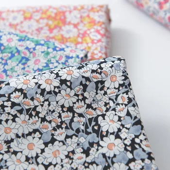 

145x50cm 60s Pastoral Floral Summer Poplin Cotton Fabric DIY Children's Wear Cloth Make Bedding Quilt Decoration Home 160-180g/m