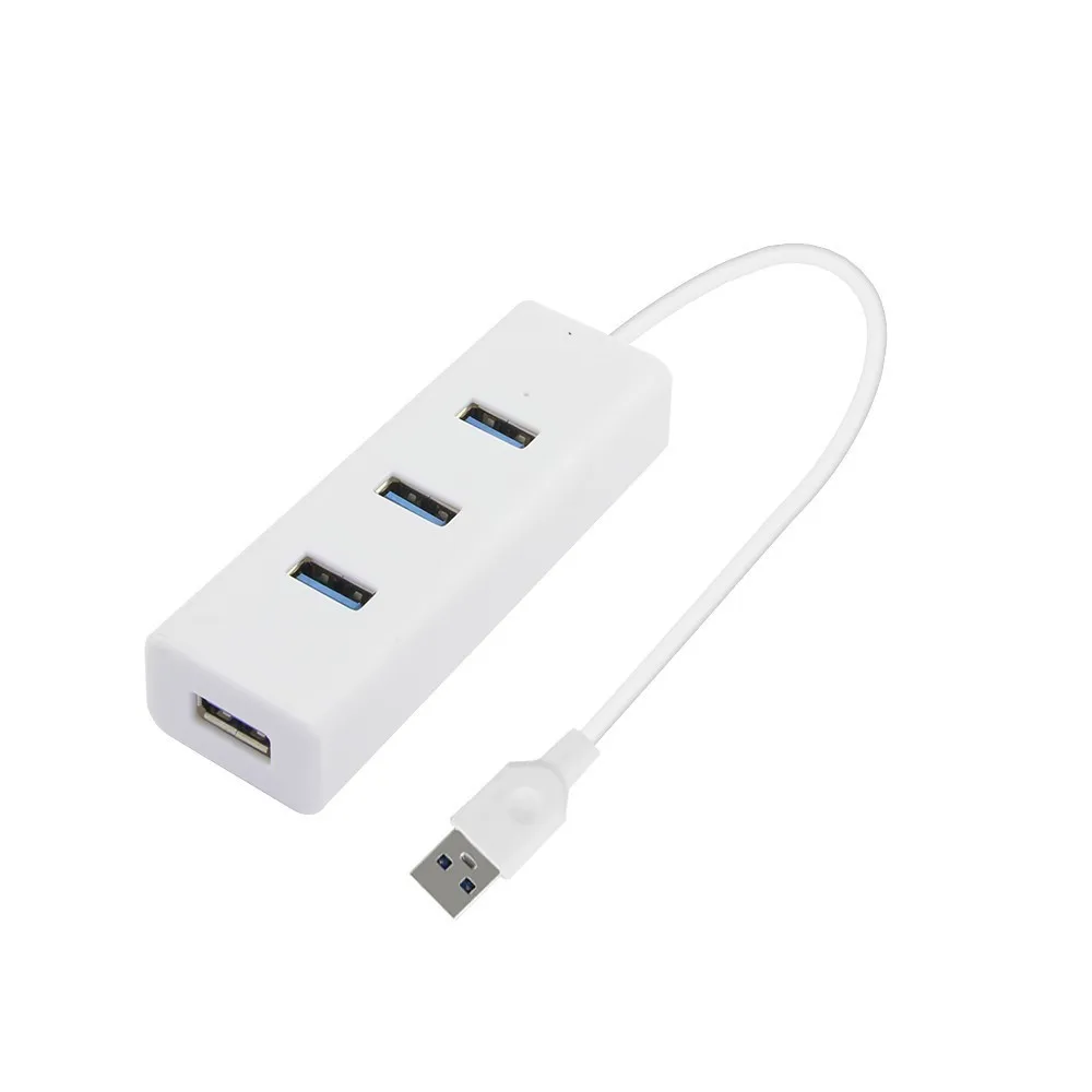 Белый CHUYI usb-хаб 3,0 4 порта USB 3,0 концентратор разветвитель с интерфейсом питания высокоскоростной 5 Гбит/с USB Hab адаптер для ПК Аксессуары - Цвет: Белый