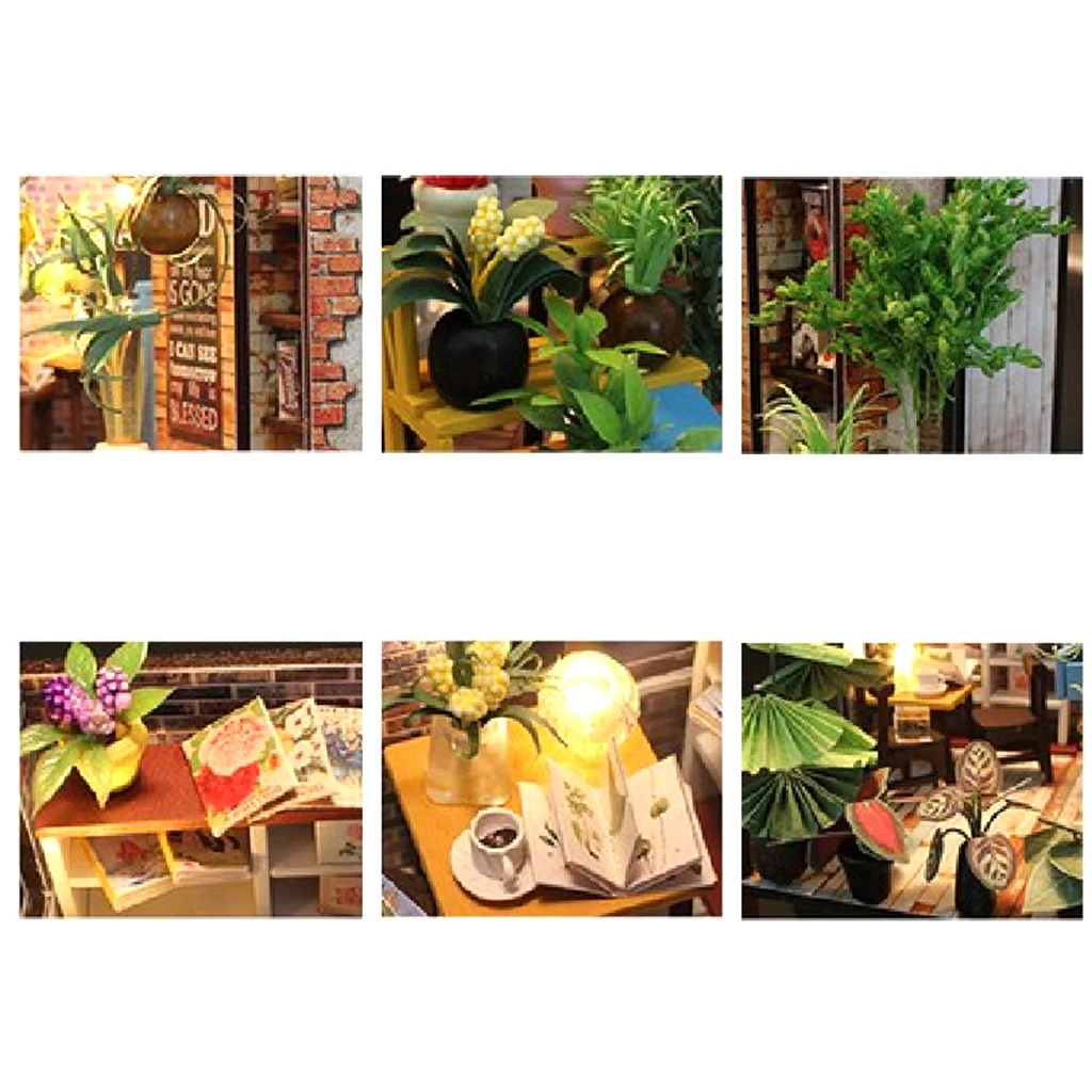 1/24 DIY Making Wooden Miniature Kit Doll House Kids Birthday Gift Coffee Shop House Model Handcrafts Miniature Project