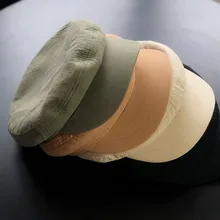 Классические женские Промытые военные кепки регулируемые подогнанные более толстая крышка винтажные плоские верхние Зимние теплые шапки