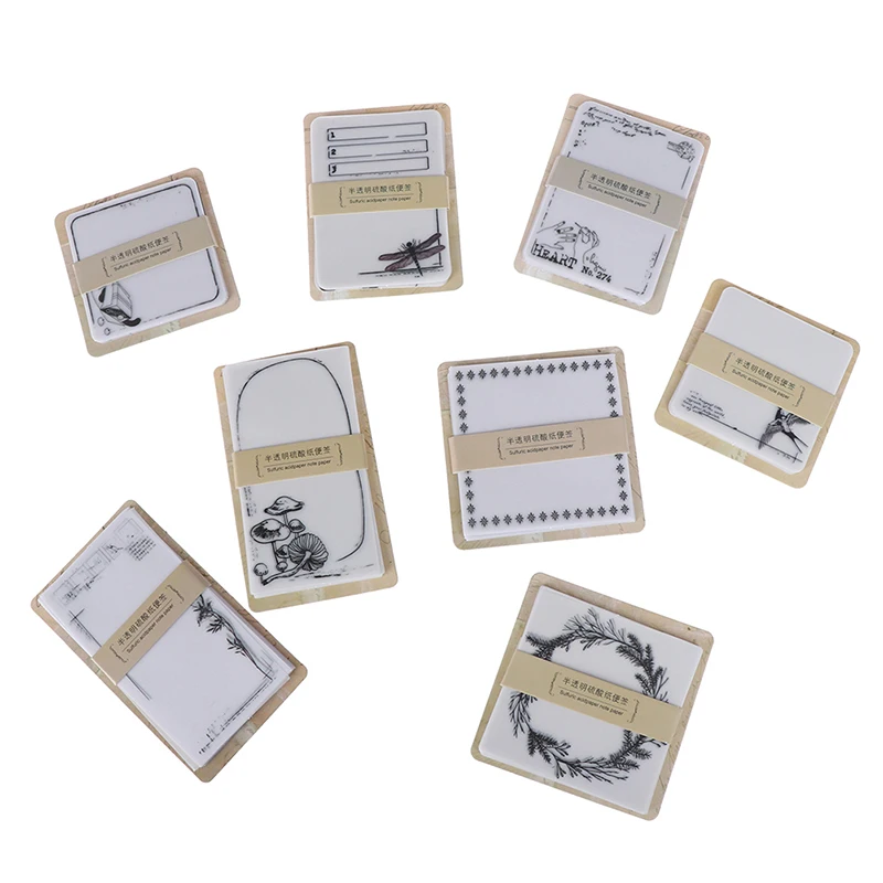 30pcs Plant butterfly butter paper Memo Pad Transparent Note Memo Notepad School Office Supply Escolar Papelaria Gift Stationery