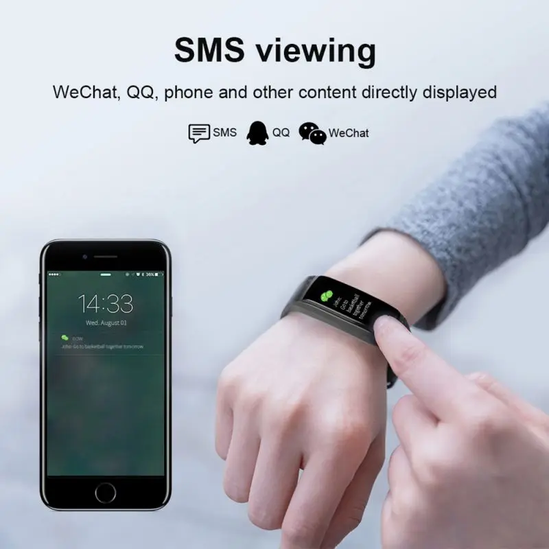 CK17S умный браслет Bluetooth 24H мониторинг сердечного ритма сна зарядка через usb будильник Удаленная камера