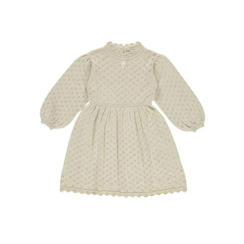 HoneyCherry New Style For Autumn And Winter Girl's Dress Children's Hollow-out Long-Sleeved Knitted Woolen | Детская одежда и