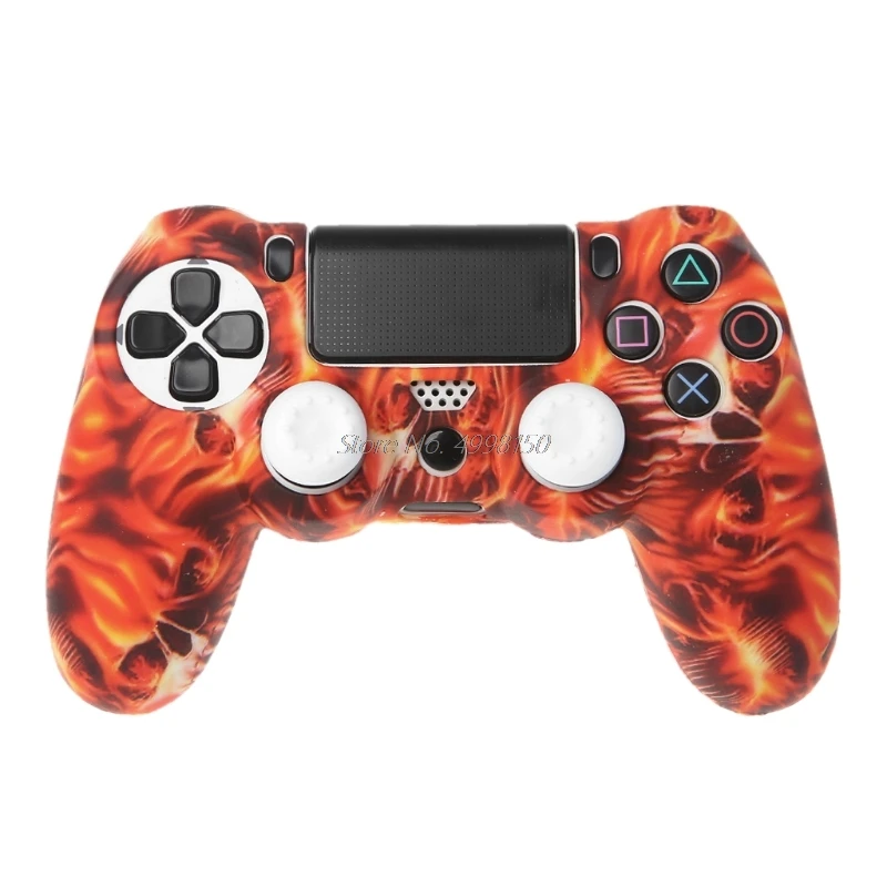 Силиконовый защитный чехол для геймпада + 2 колпачка контроллера PS4 Прямая