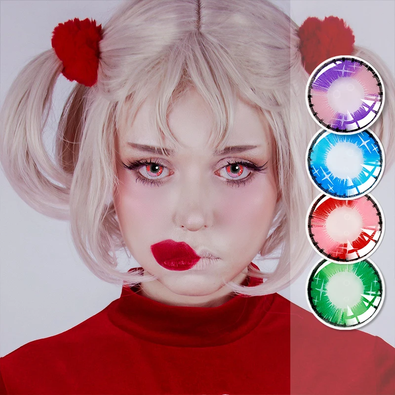 UYAAI-2 unids/par Spark-lentillas de Color multicolor, lentes de contacto para ojos azules