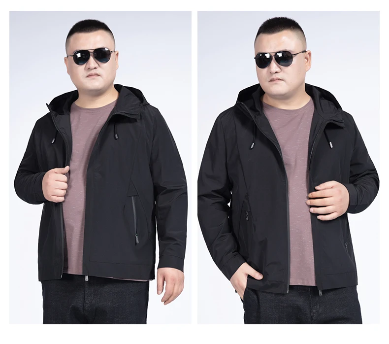 Большие размеры 10XL 8XL 6XL 5XL брендовая мужская куртка черная Повседневная однотонная Свободная куртка-бомбер с капюшоном Трендовое пальто в стиле хип-хоп Уличная одежда