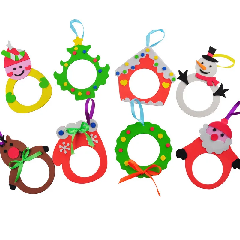 mixed 6 designs 6 шт. Рождественский подарок для детей DIY eva фоторамка милый подарок на день рождения сувенир подарок на Рождество - Цвет: mixed 6 designs