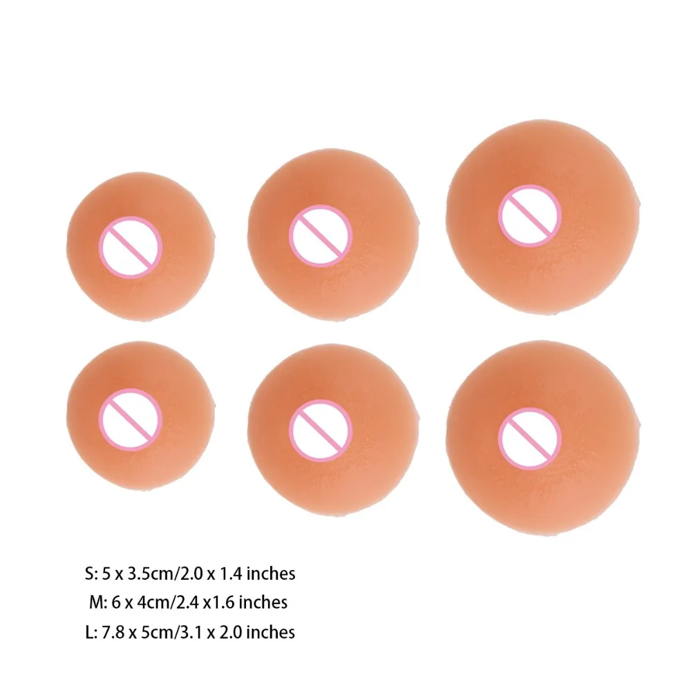 1 Pair Self-Suction Washable Reusable Silicone Nipples Simulated Breast for Breast Form Crossdresser SM Sex Toys for Adult 18+