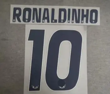 

2005 2006 retro Nameset #10 RONALDINHO Nameset Printing Heat Transfare Printing Soccer Name and Number