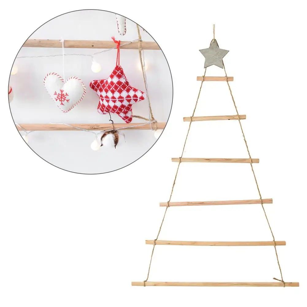 Деревянные настенные подвесные украшения для рождественской елки, ночник-светильник в скандинавском стиле, рождественские вечерние украшения