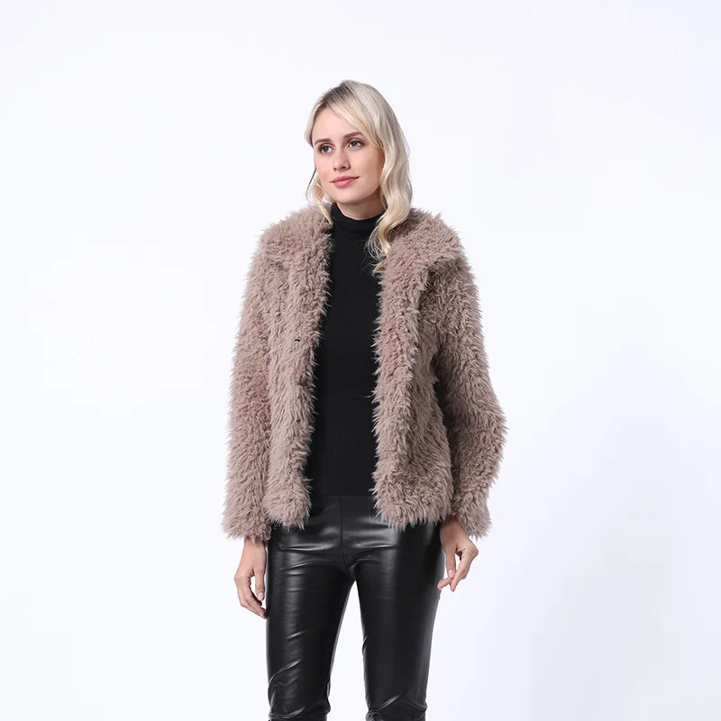 Abrigo Piel SintéTica para Mujer, Largo Chaqueta de Pelo con Mangas de Abrigo Piel SintéTica para Mujer, Largo Chaqueta de Pelo con Mangas de