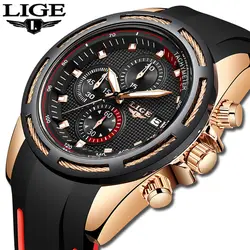 2019 LIGE, мужские часы, Лидирующий бренд, роскошные мужские спортивные кварцевые часы, мужские часы с силиконовым ремешком, водонепроницаемые
