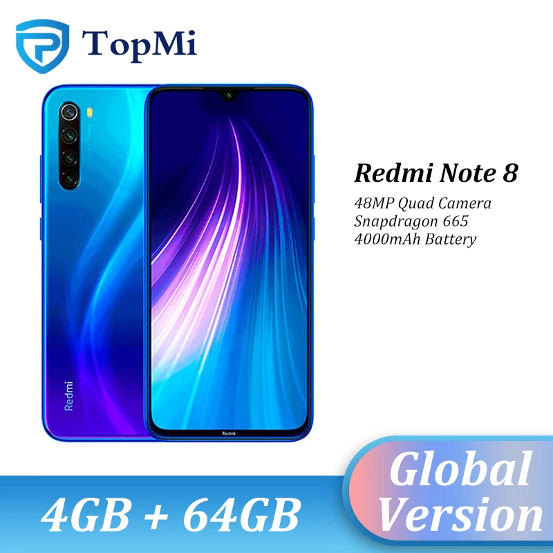 

In stock!Global Version Xiaomi Redmi Note 8 4GB RAM 64GB ROM Smartphone 48MP Quad Camera Snapdragon 665 6.3" FHD+ Cellphone