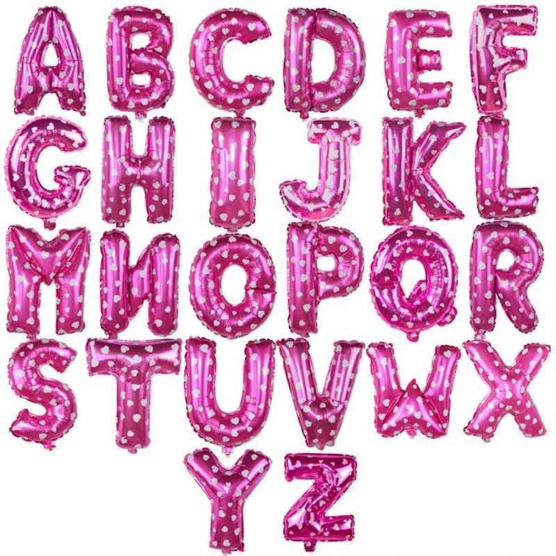 

16 inch Number letter Foil Balloon Spotted Pink Christmas Inflatable Toys Digital Birthday Party Decoration Baby Shower Supplies