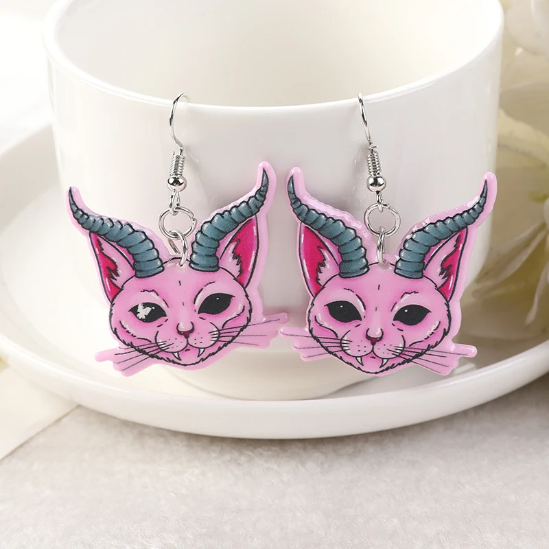 Fashion Pastel Goth Halloween Cat Bandage Crossed Dangle Earrings For Girls Women Birthday Gift Lovely Jewelry Dangle Earrings Drop Earrings Long Earrings