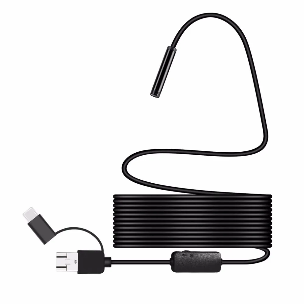 8 мм микро Тип usb с портом типа c 3-в-1 компьютер эндоскоп бороскоп трубка Водонепроницаемый USB инспекции 1200P видео Камера для Android