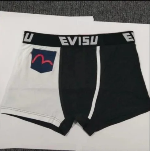 Tide бренд Evisu новые полки Аутентичные повседневные мужские Tide бренд-Боксер Дышащие Боксеры хлопок печати мода боксер короткий жилет